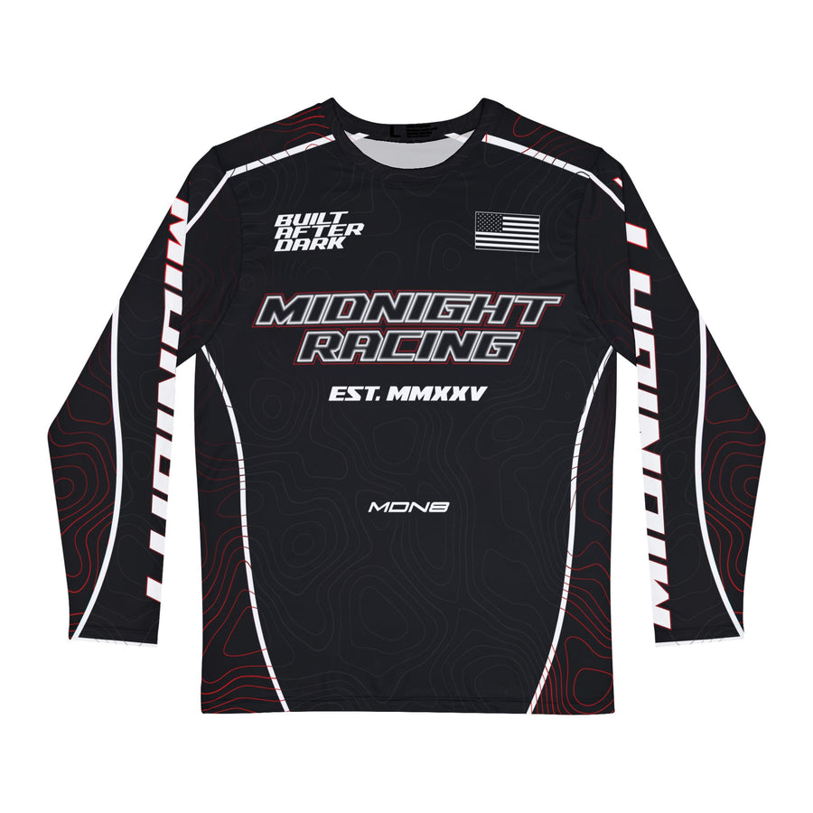 Black & Red Jersey — Midnight Racing™ Car Culture Sport Jersey | Racing Colorway