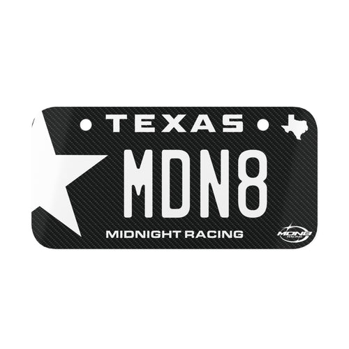 (Bike) MDN8 Vanity Plate (Carbon Fiber Style) — Texas