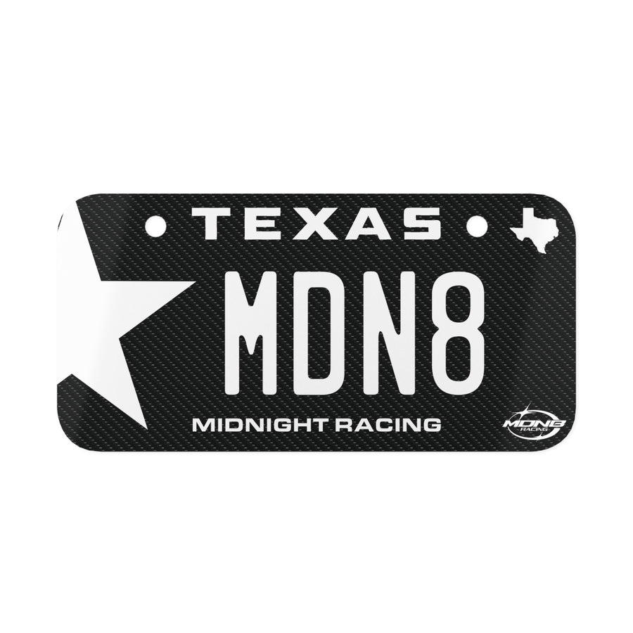(Bike) MDN8 Vanity Plate (Carbon Fiber Style) — Texas