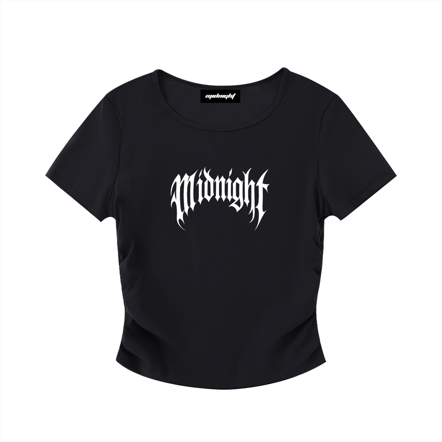 Built After Dark Ruched Bodycon Crop Top