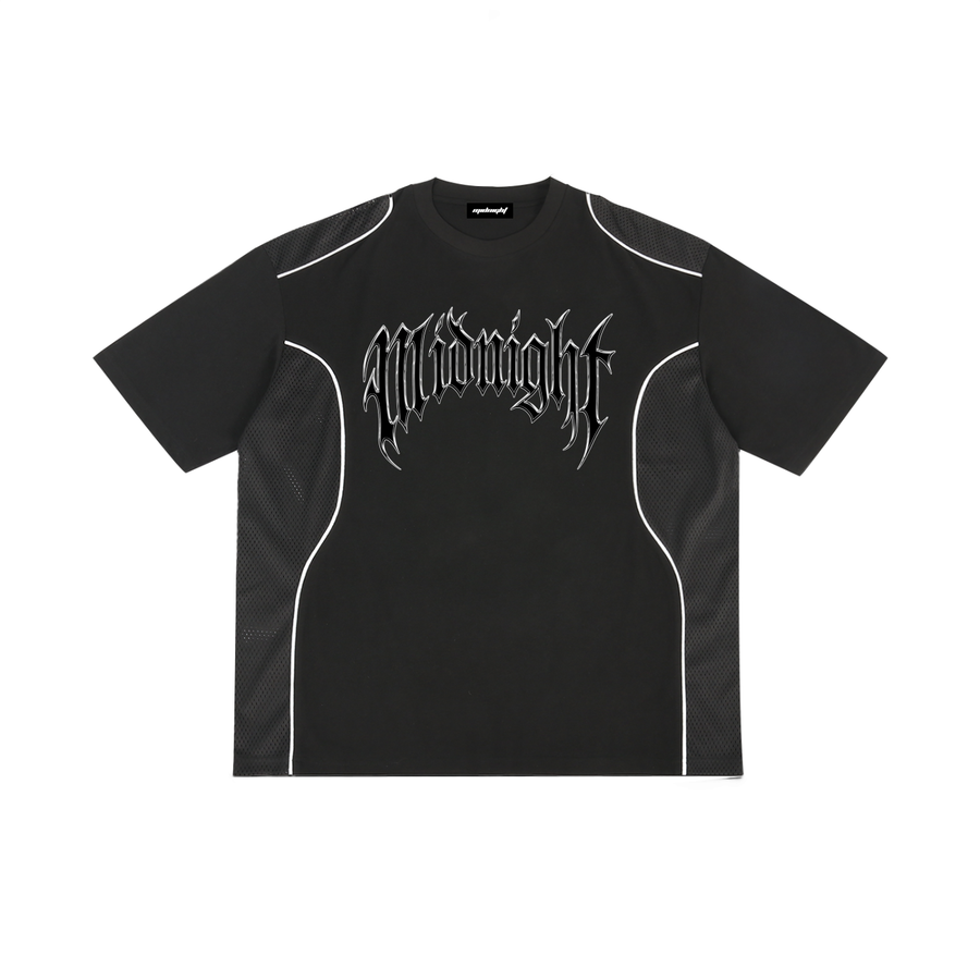 Built After Dark Contrast Piped Panel T-Shirt (Black)
