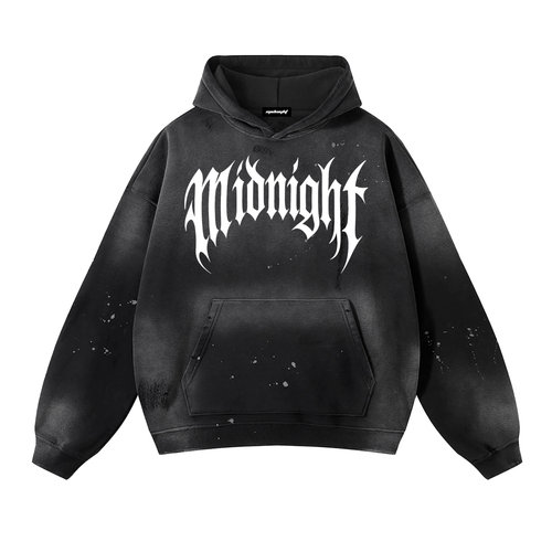 Built After Dark Vintage Washed Frayed Fleece Hoodie