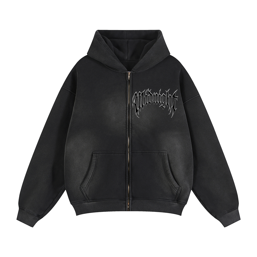 Built After Dark Sunfade Zipper Boxy Fleece Hoodie