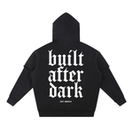 Built After Dark Snow Washed Raw Edge Double Layered Hoodie