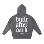 Built After Dark Snow Washed Raw Edge Double Layered Hoodie
