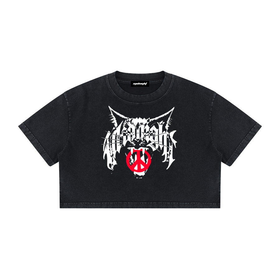 PEACE MINERAL WASH CROPPED TEE
