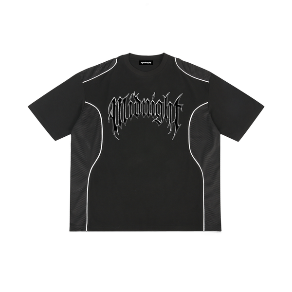 Built After Dark Contrast Piped Panel T-Shirt (Black)