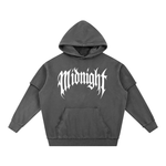 Built After Dark Snow Washed Raw Edge Double Layered Hoodie