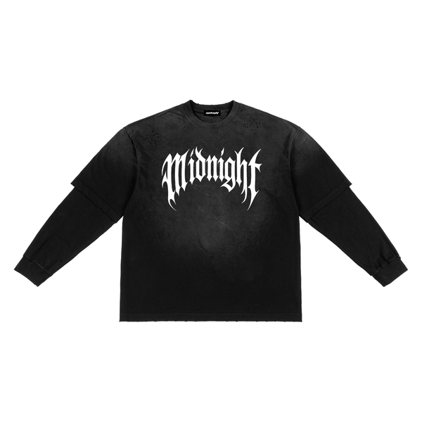 Built After Dark Sunfade Hand-Frayed Faux Two-Piece T-Shirt