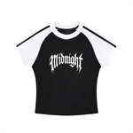 Built After Dark Contrast Stripes Bodycon Raglan Sleeve T-Shirt