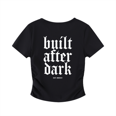 Built After Dark Ruched Bodycon Crop Top