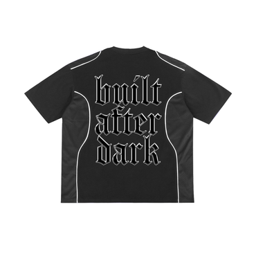 Built After Dark Contrast Piped Panel T-Shirt (Black)
