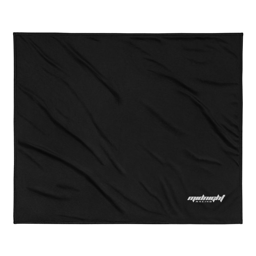 OFFTRACK Premium Sherpa Blanket — Midnight Racing™ Car Culture Embroidered Blanket