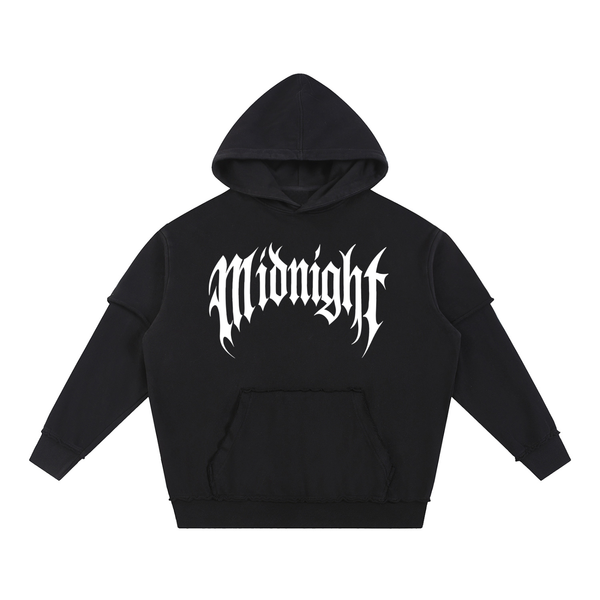 Built After Dark Snow Washed Double Layered Hoodie — Midnight Racing™ Raw Edge Car Culture